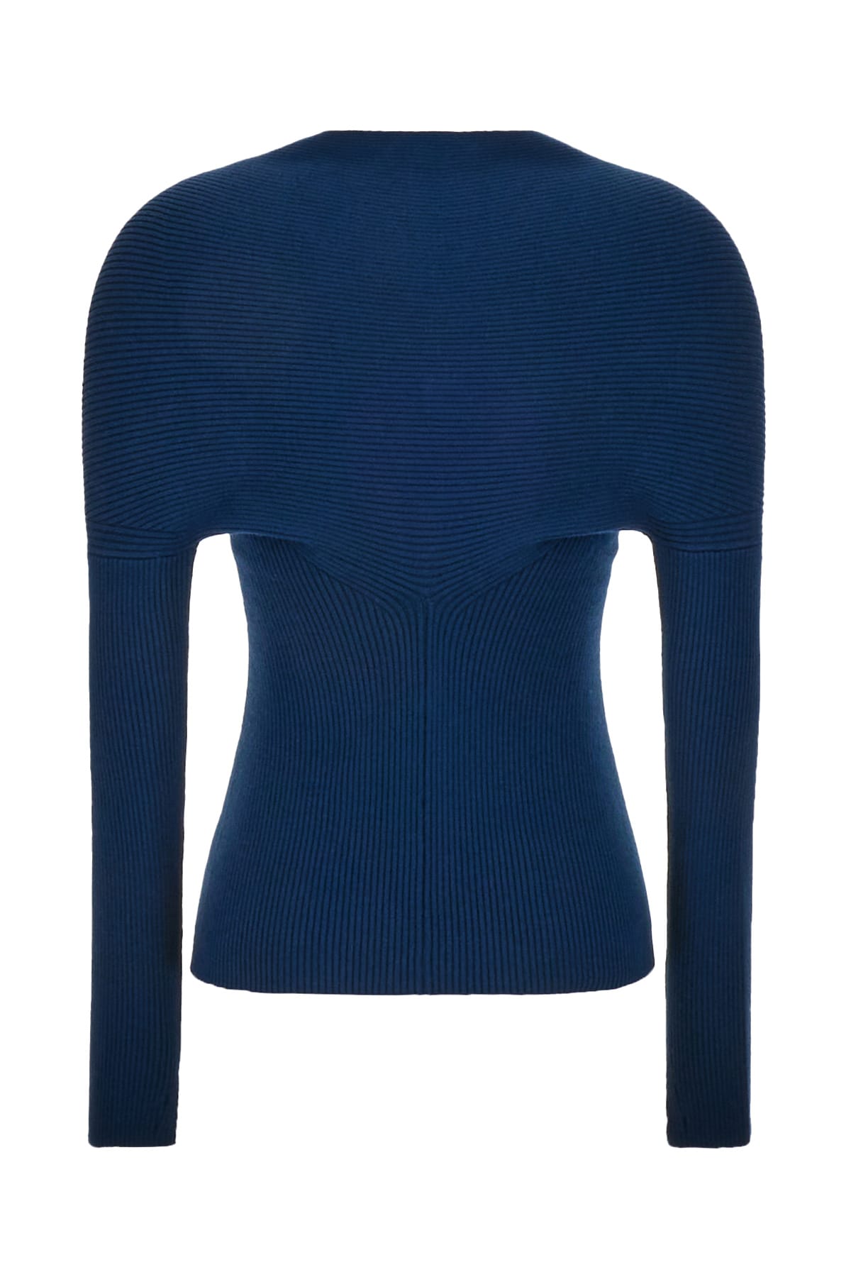 Shop Lanvin Petrol Blue In Stretch Wool Blend Cardigan In 271