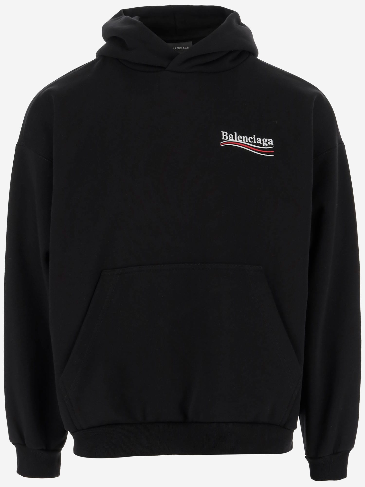 Shop Balenciaga Cotton Sweatshirt With Logo In Black