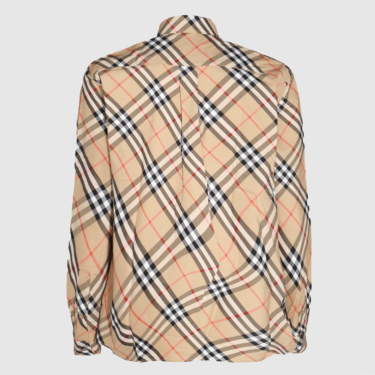 Shop Burberry Beige Cotton Shirt In Sand Ip Check