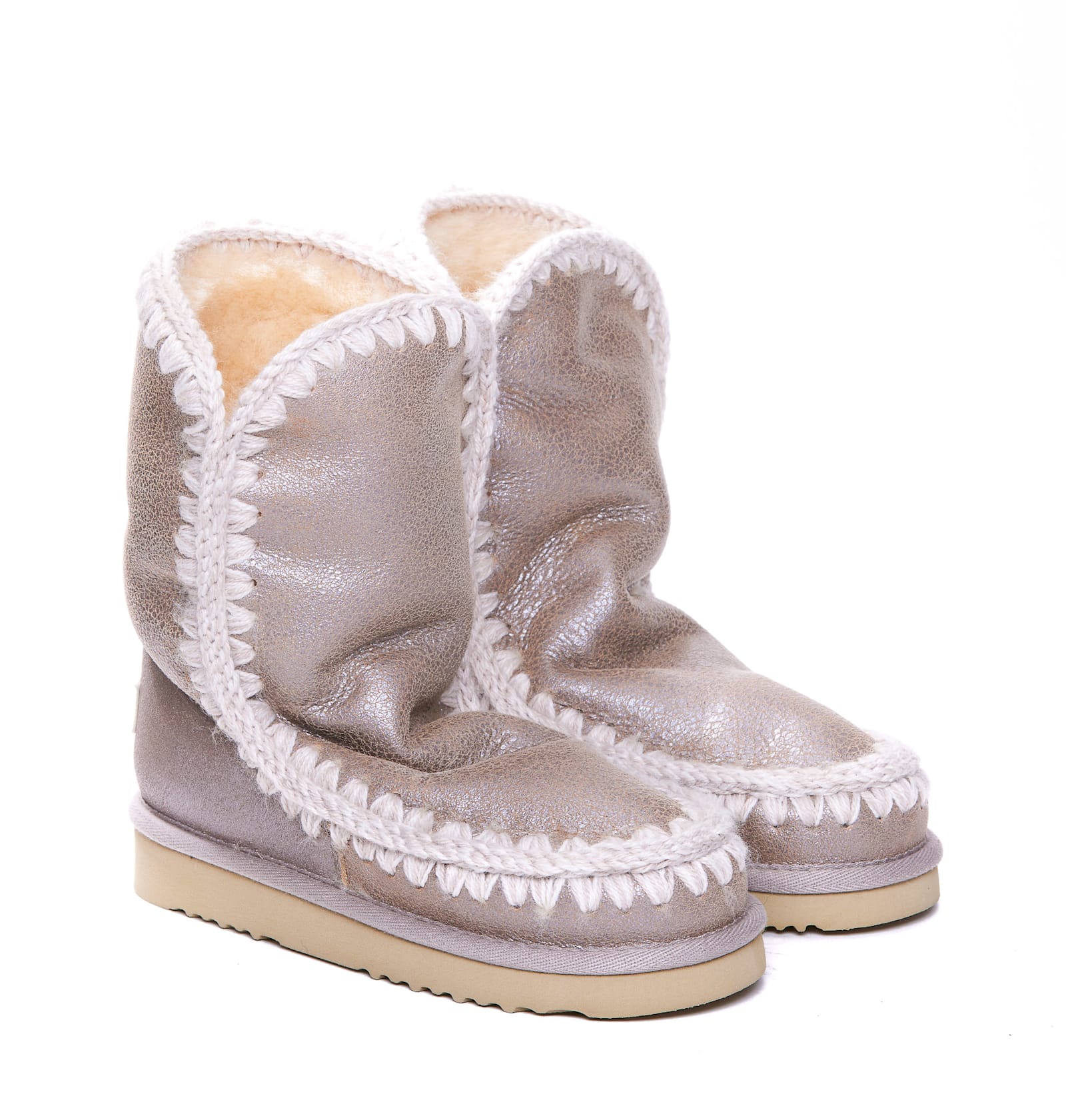 Shop Mou Eskimo 24 Boots In Beige