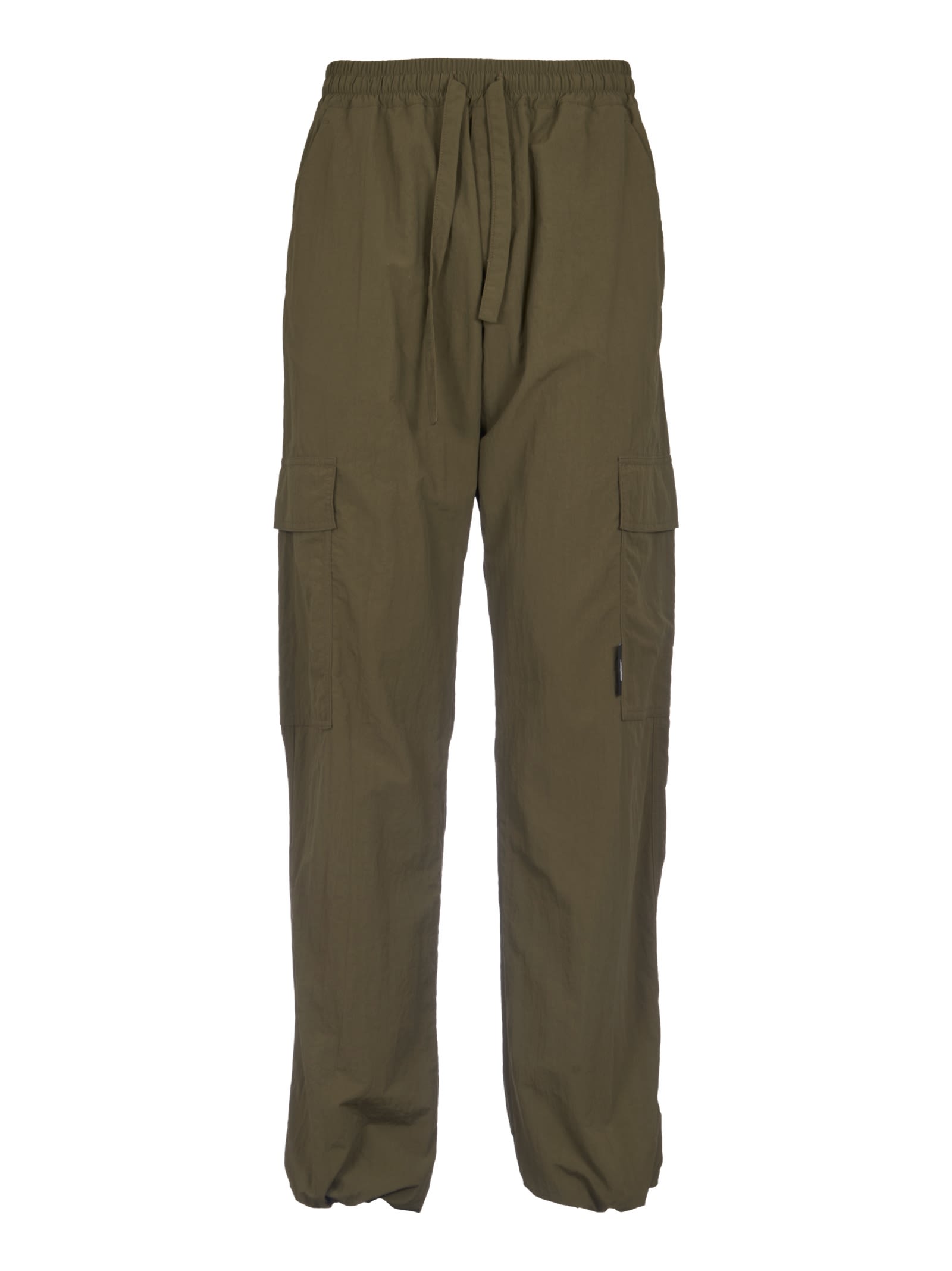 Shop Msgm Cargo Lace-up Trousers In Green