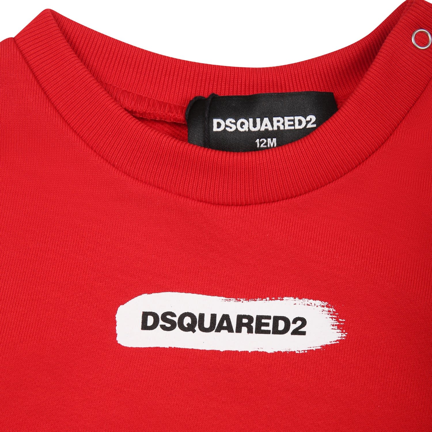 Shop Dsquared2 Red Sweatshirt For Baby Boy With Logo