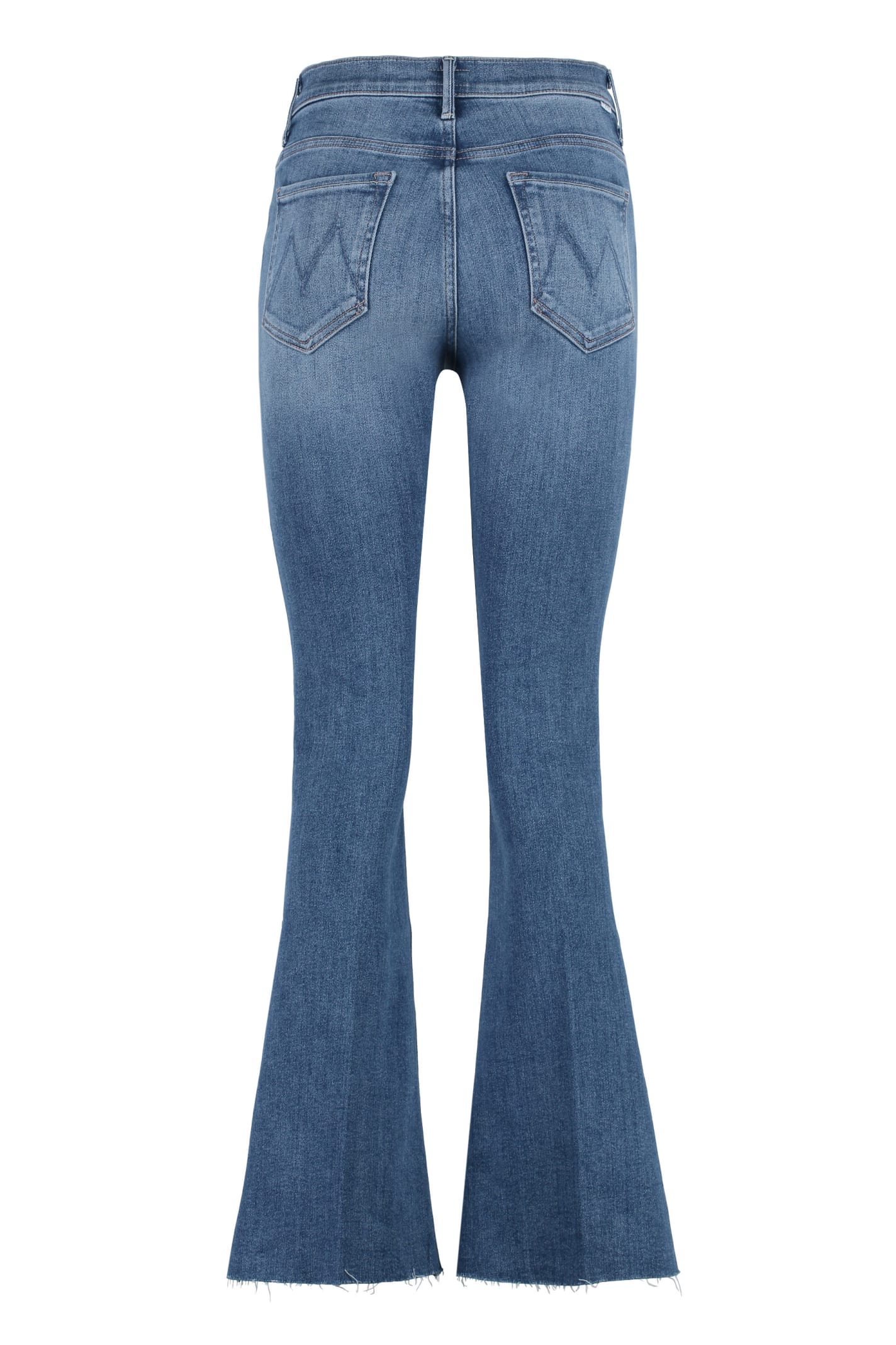 Shop Mother The Weekender Fray 5-pocket Straight-leg Jeans In Glv Blue
