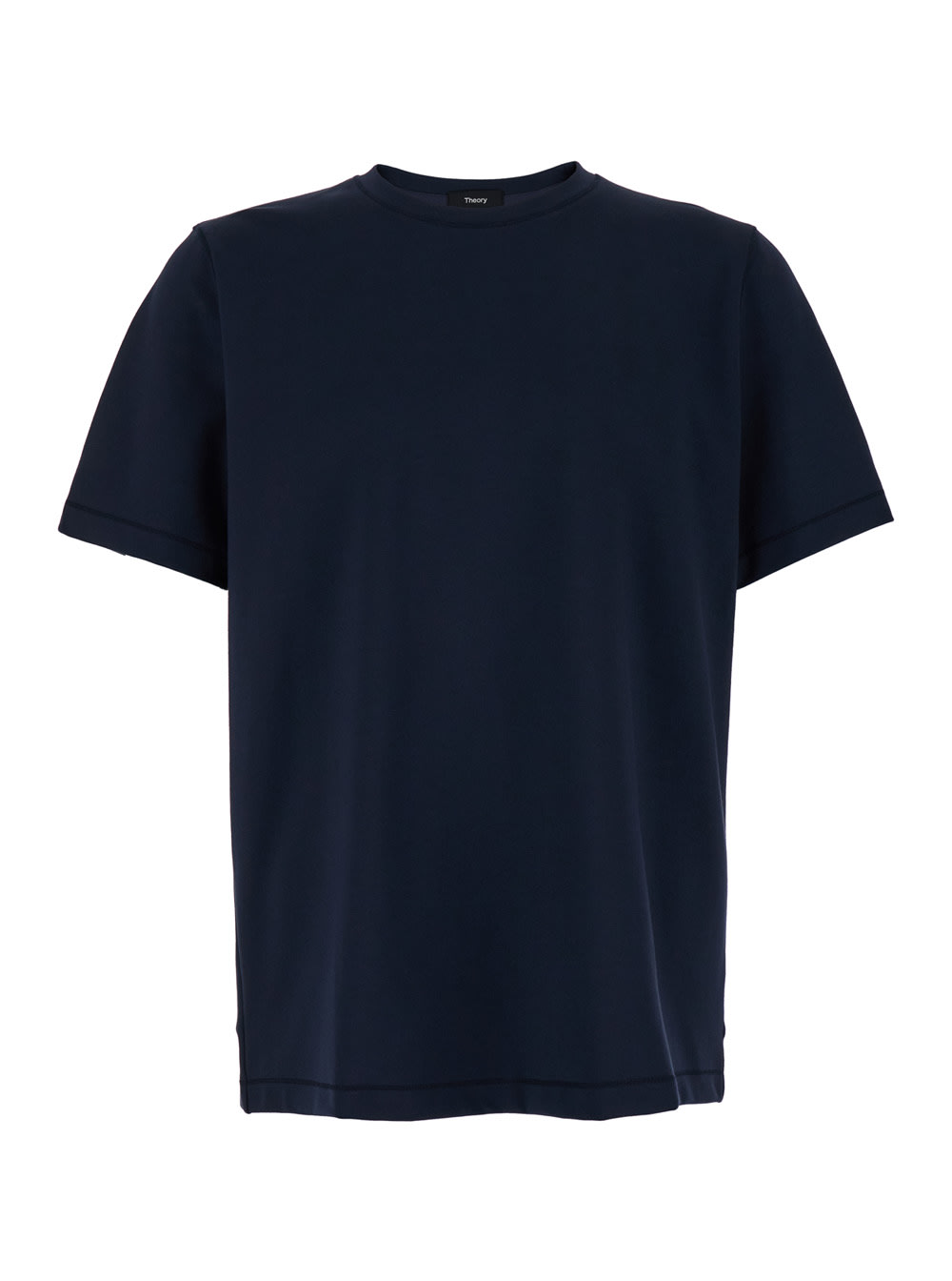 Blue Crewneck T-shirt In Jersey Man