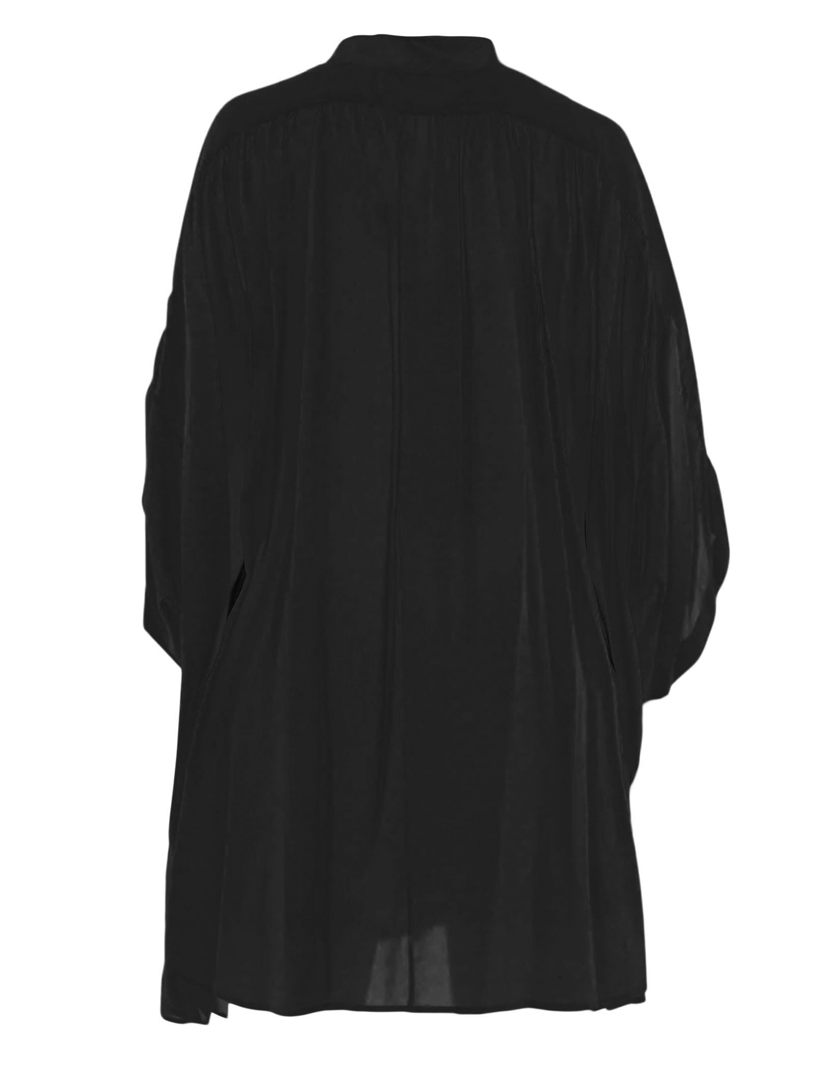 Shop Semicouture Black Cotton And Silk Blend Over Dress