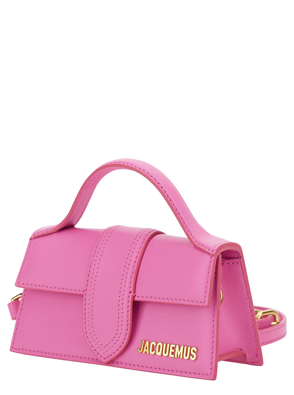 Shop Jacquemus Le Bambino Pink Handbag With Removable Shoulder Strap In Leather Woman In Fuchsia