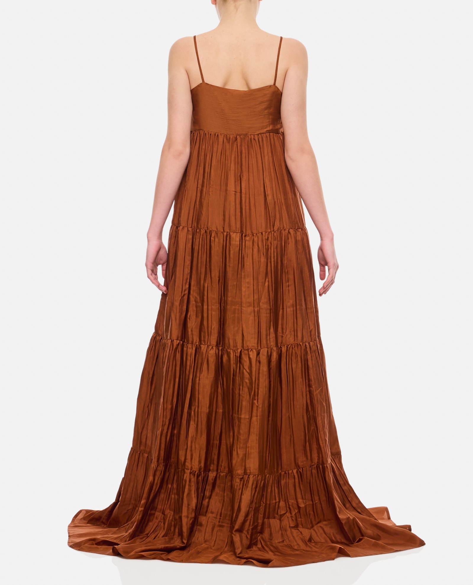 Shop The Rose Ibiza Formentera Silk Maxi Dress In Brown