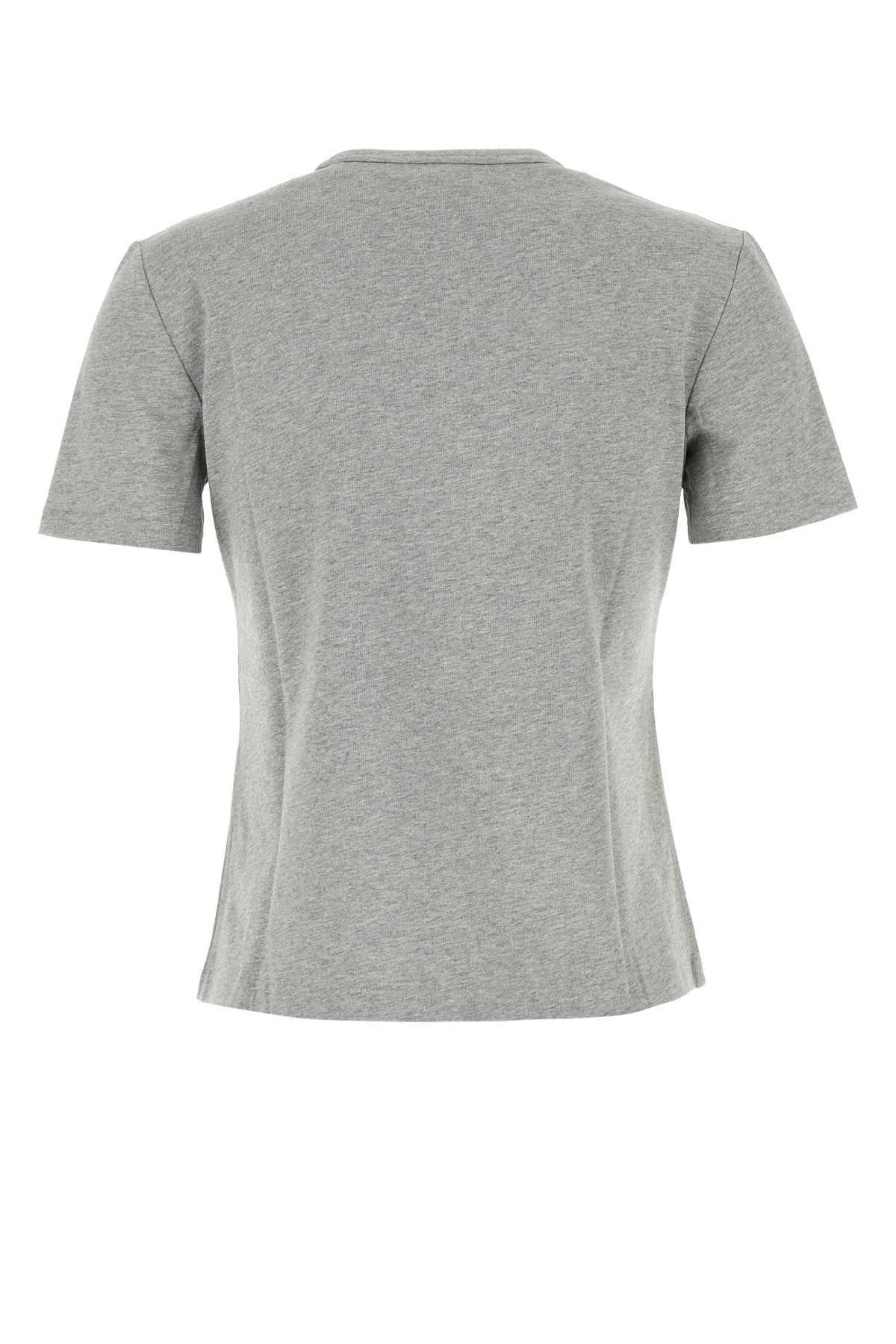 Tory Burch Crystal Logo T-shirt With Classic Crew Neckline In Graymelange