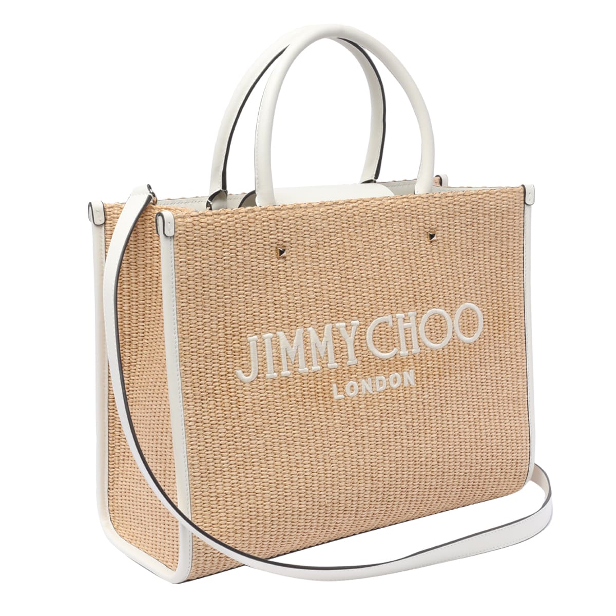 Shop Jimmy Choo Avenue Tote Bag In Beige