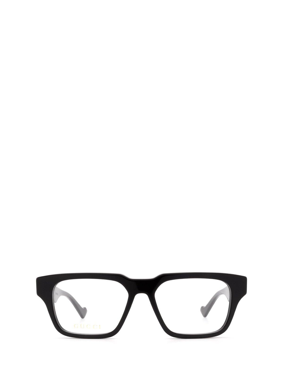 Shop Gucci Square Frame Glasses In 001 Black Black Transpare