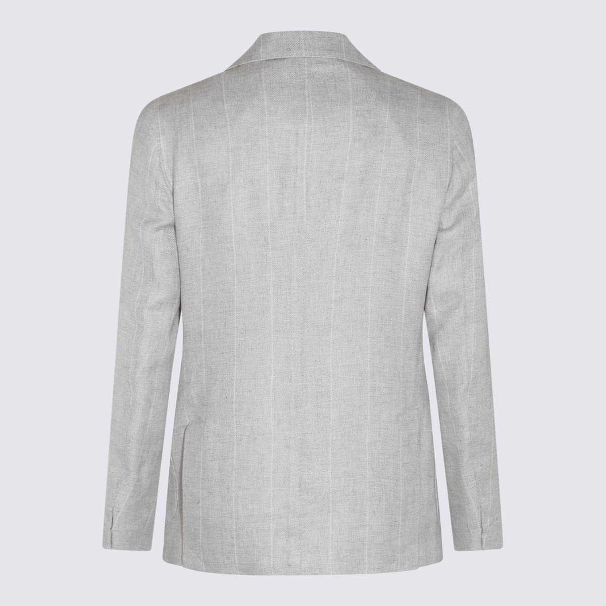 Shop Eleventy Grey Linen And Wool Suits