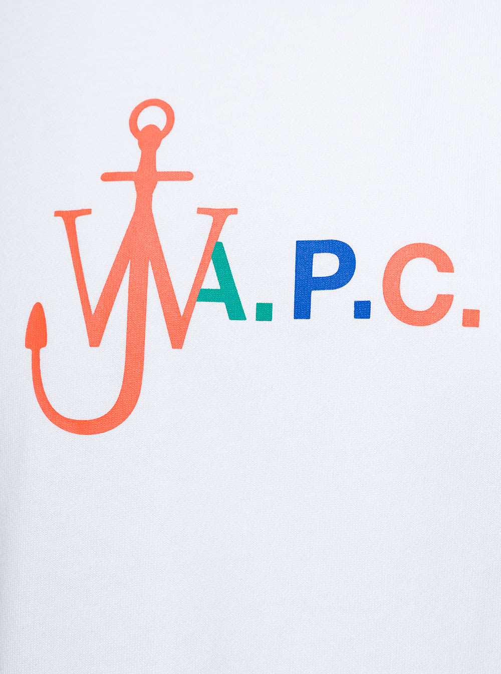 Shop Apc Anchor White Crewneck T-shirt With X J.w. Anderson Print In Cotton Blend Man