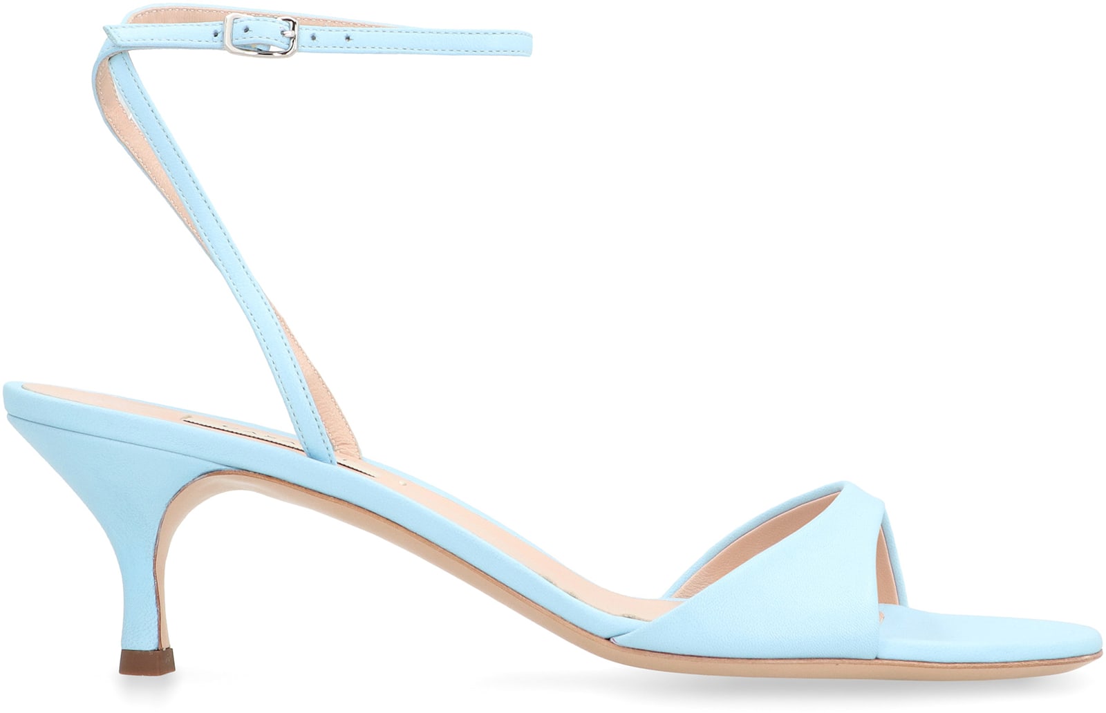 Casadei Minorca Leather Sandals In Light Blue