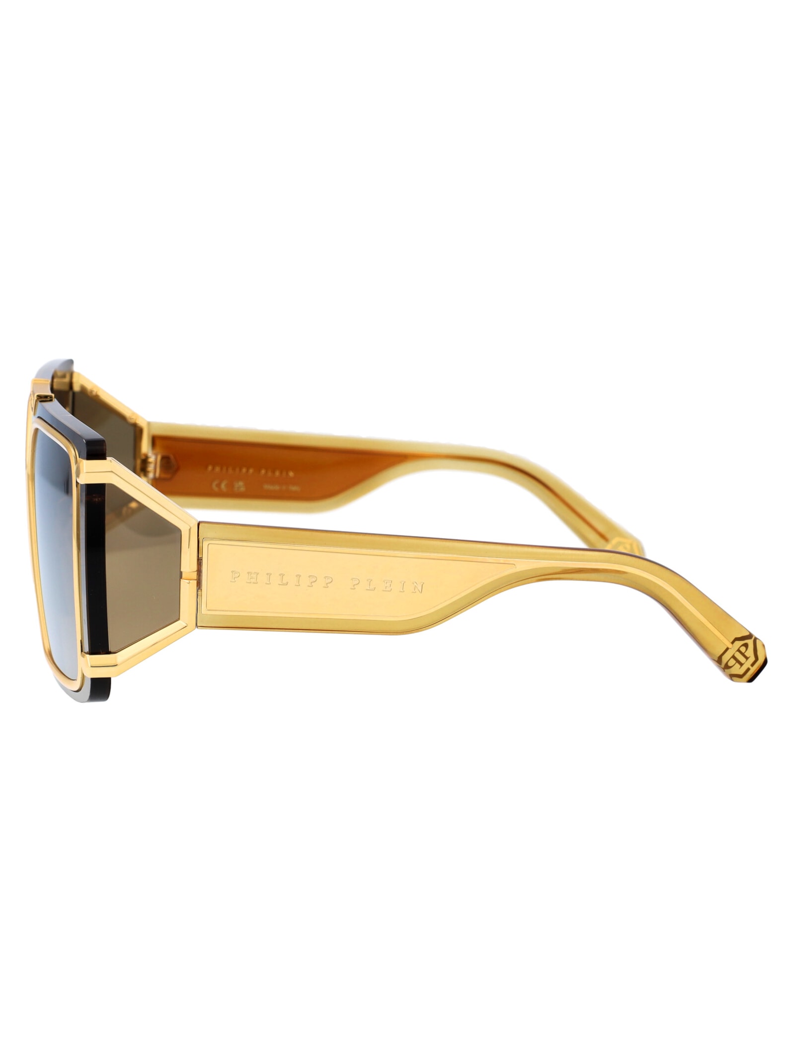 Shop Philipp Plein Spp096m Sunglasses In 400g Gold