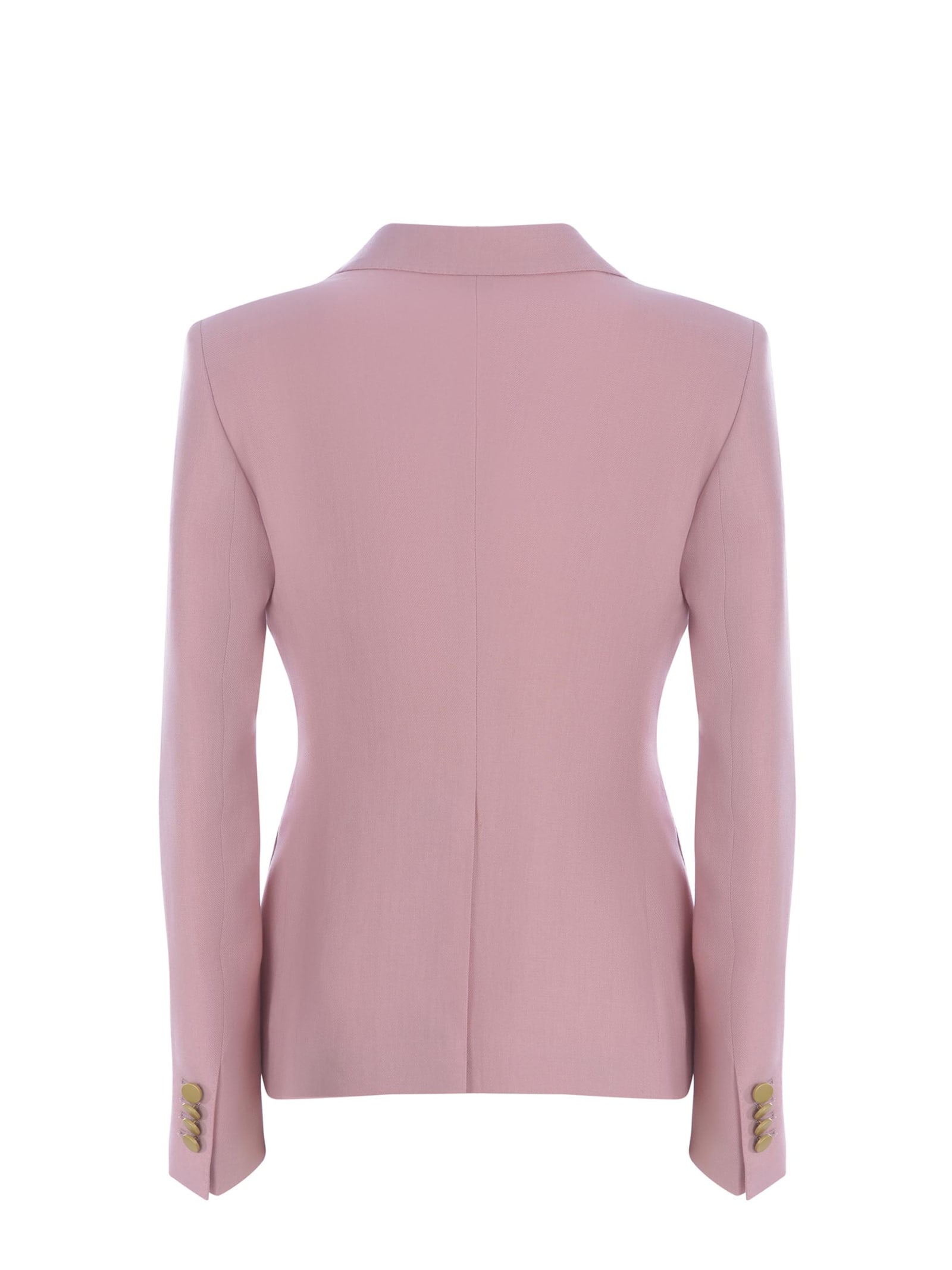 Shop Tagliatore Double-breasted Jacket  J-alycia Made Of Linen In Rosa