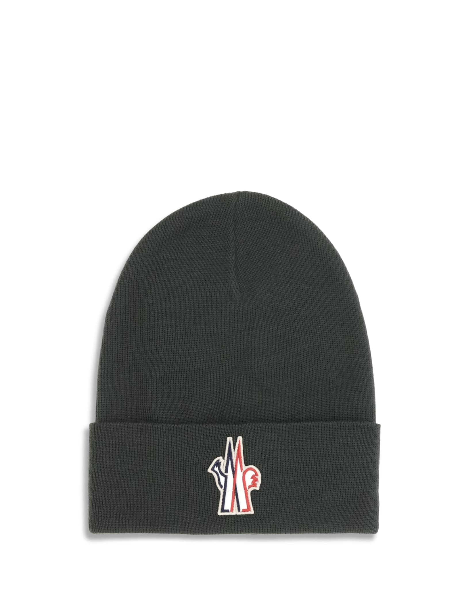 Moncler Wool Beanie Hat In Brown