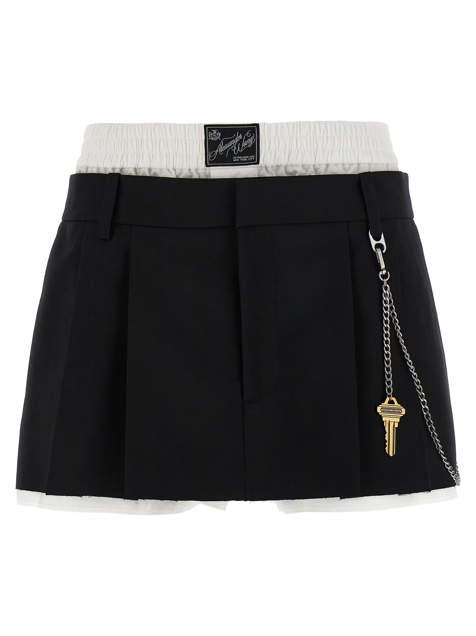 pre-styled Pleated W/chain Skort