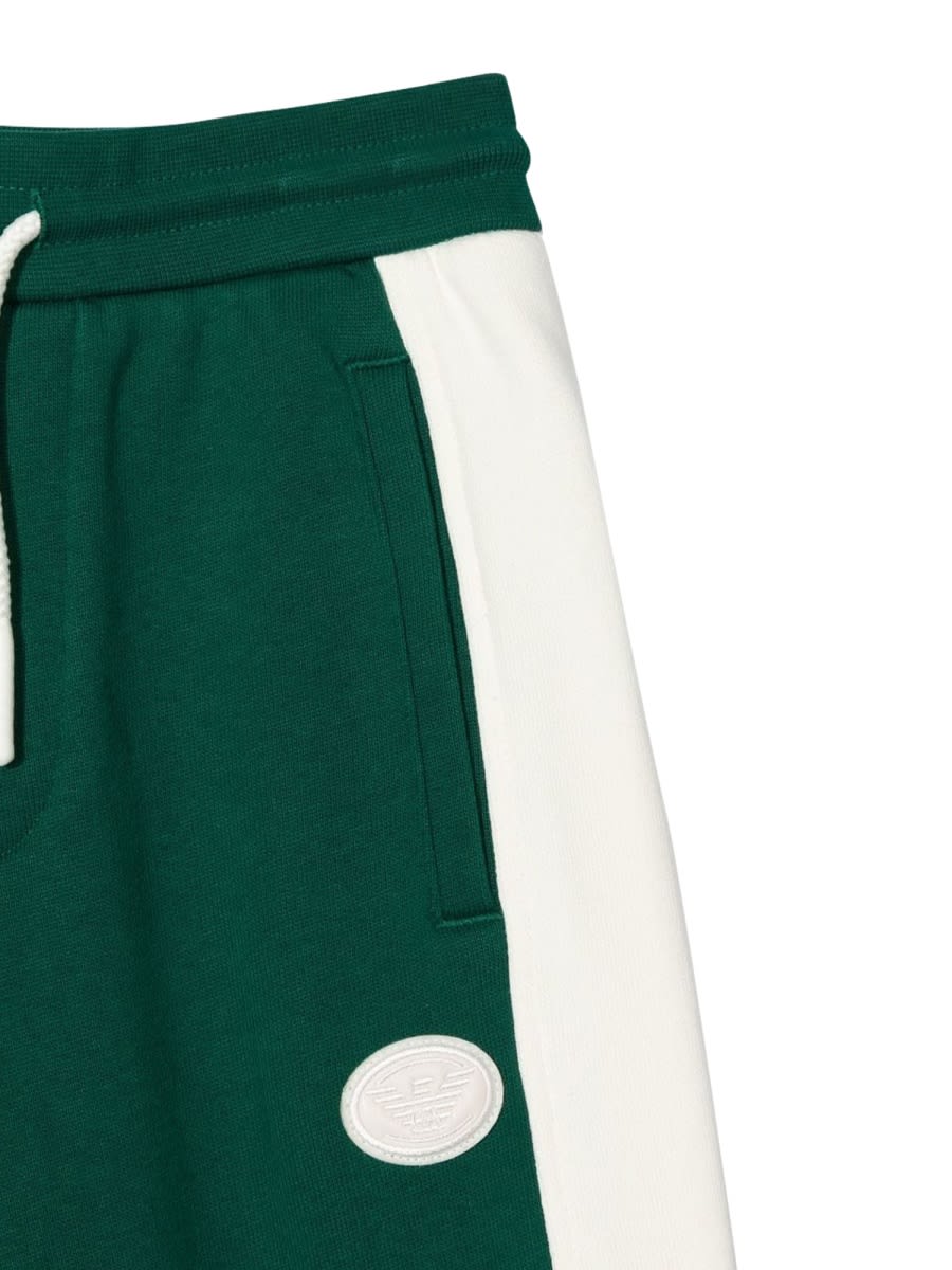 Emporio Armani Color-block Track Pants In Green