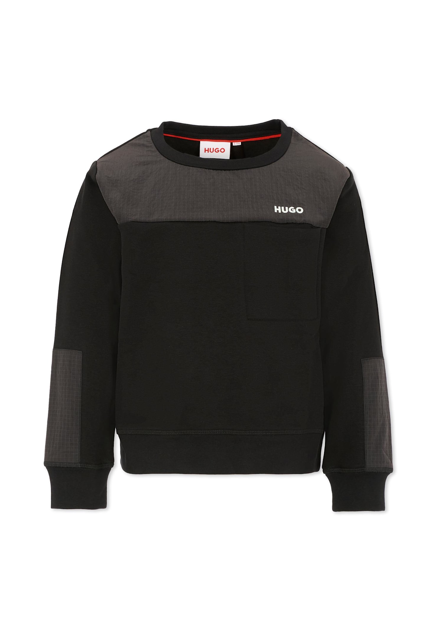 Hugo Boss Panelled Long-sleeved Sweatshirt In Black