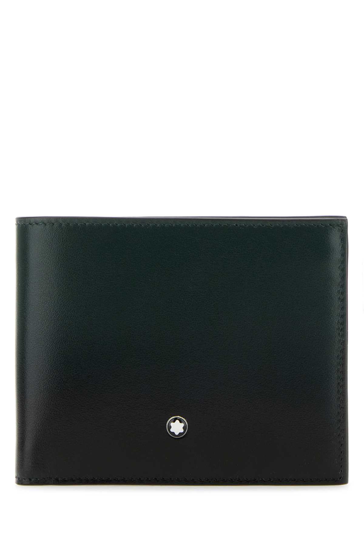 Shop Montblanc Two-tone Leather Wallet In Britishgreen