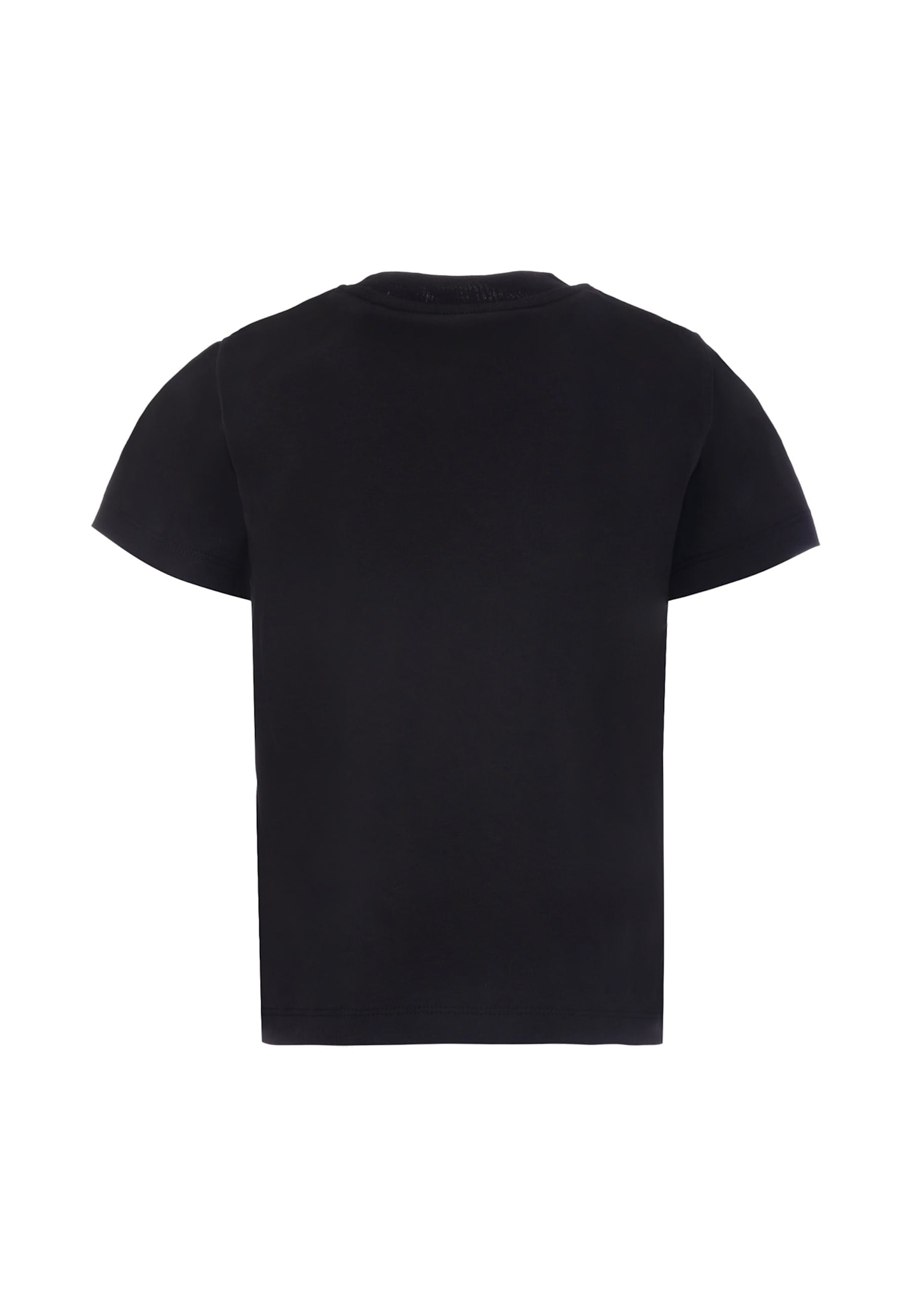 Moncler Black T-shirt For Kids With Logo In Black