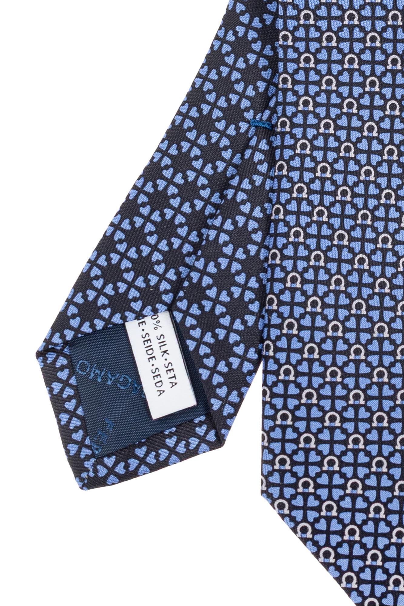 Ferragamo Silk Tie In Blue