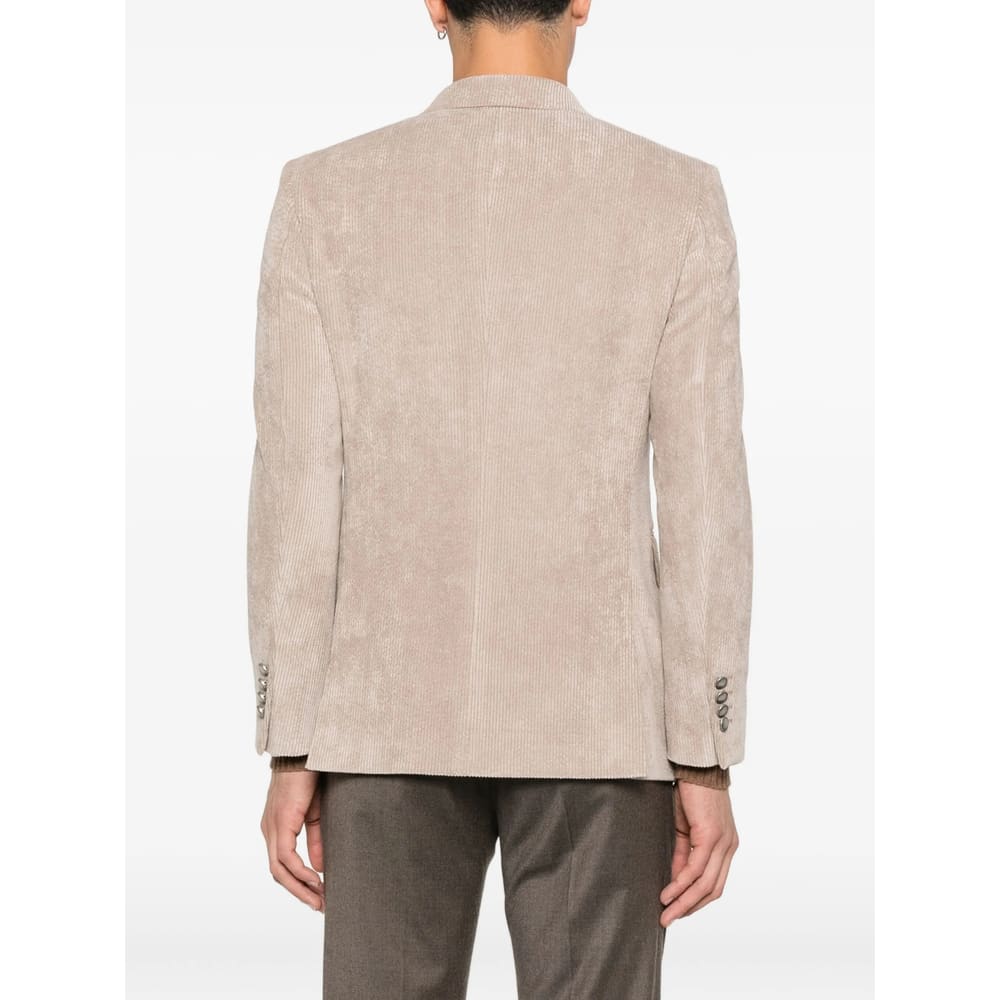 Reveres 1949 Double-breasted Corduroy Jacket In Neutral
