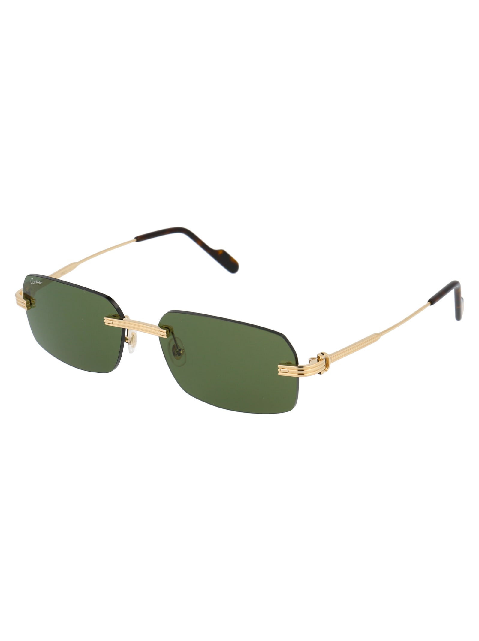 Shop Cartier Ct0271s Sunglasses In 002 Gold Gold Green
