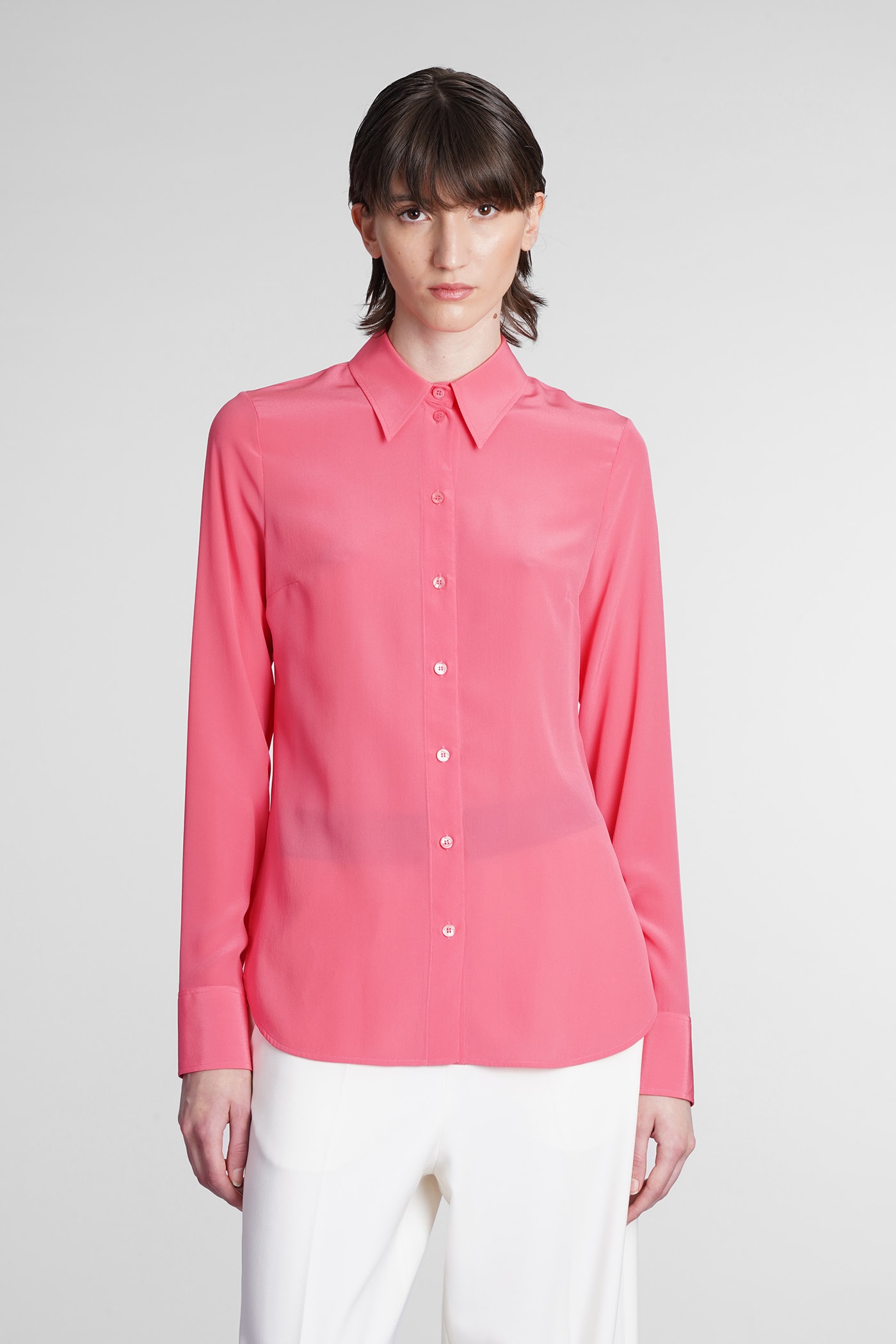 Stella McCartney Daria Shirt In Rose-pink Silk