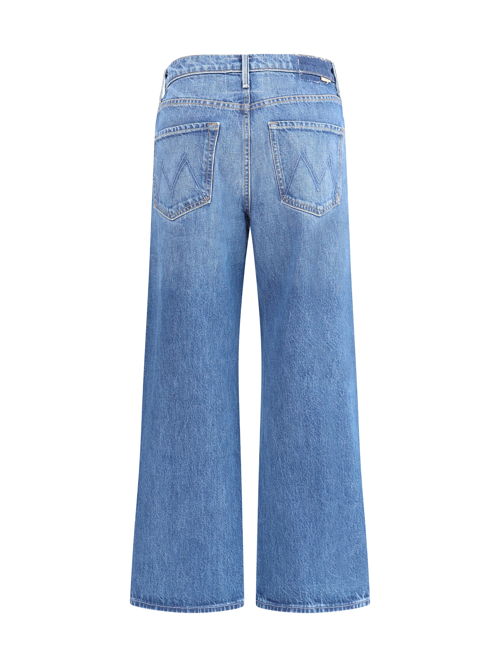 Mother Womens The Bookie Flood Straight-leg Flared Stretch-denim Blend Jeans Sow Surreal In Blue