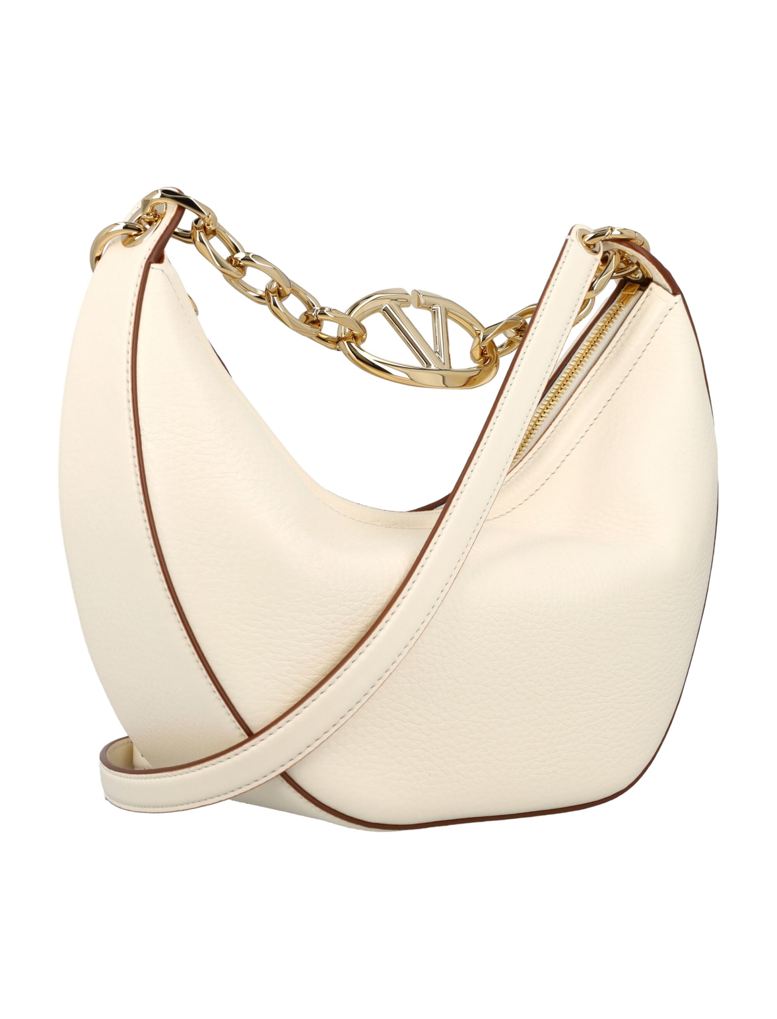 Valentino Vlogo Moon Small Bag In Ivory