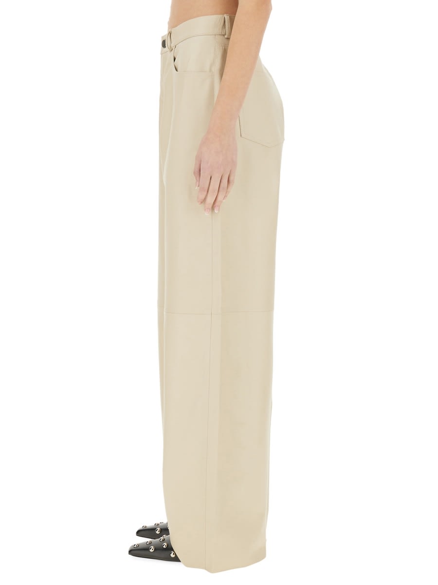 Shop Haikure Bethany Leather Pants In Beige