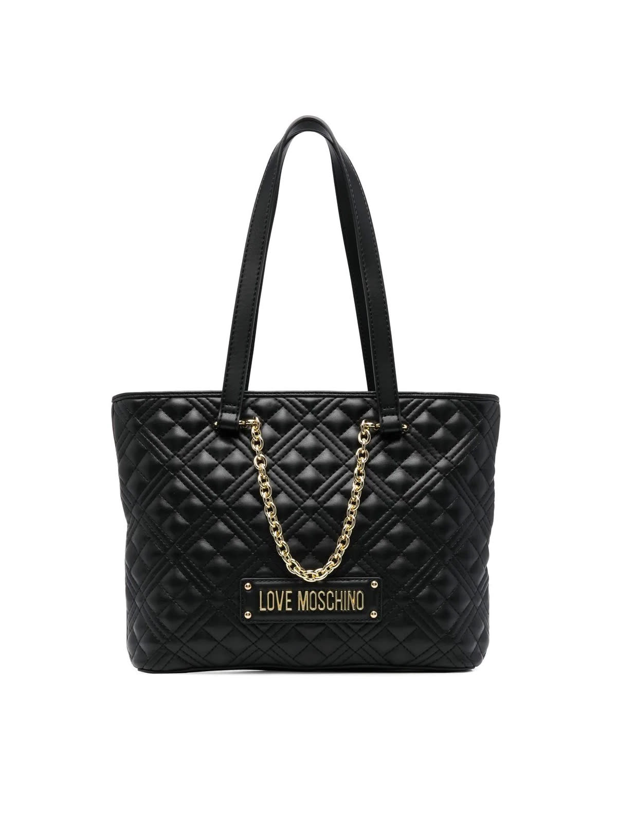 Love Moschino Quilted Shopper In Black