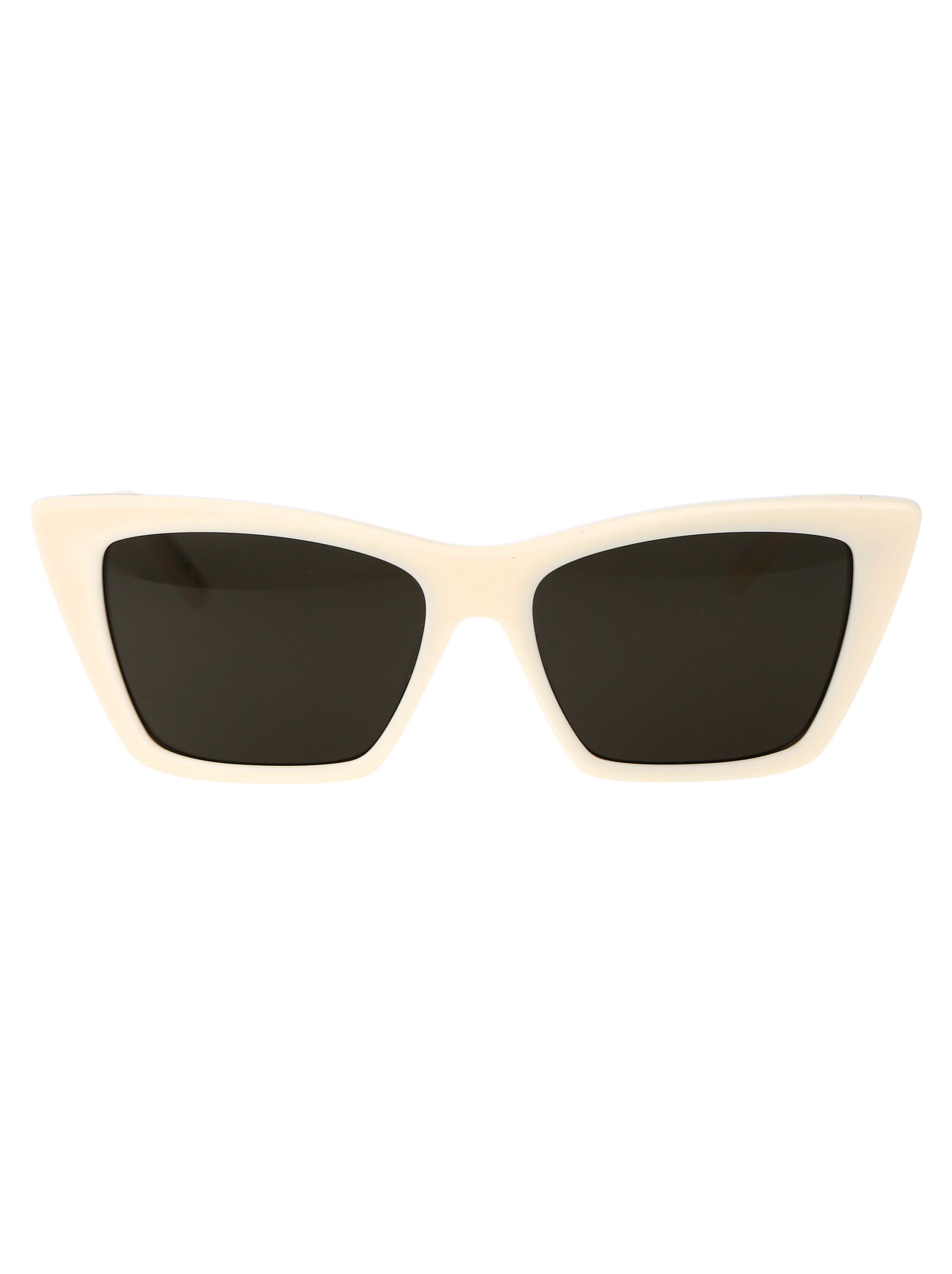 Shop Saint Laurent Sl 276 Mica Sunglasses In 056 Ivory Ivory Grey