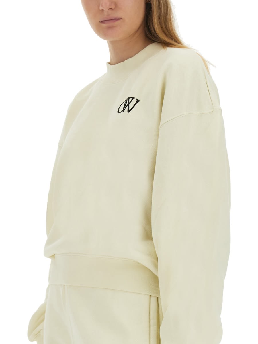 Shop Off-white Sweatshirt With Logo In Beige