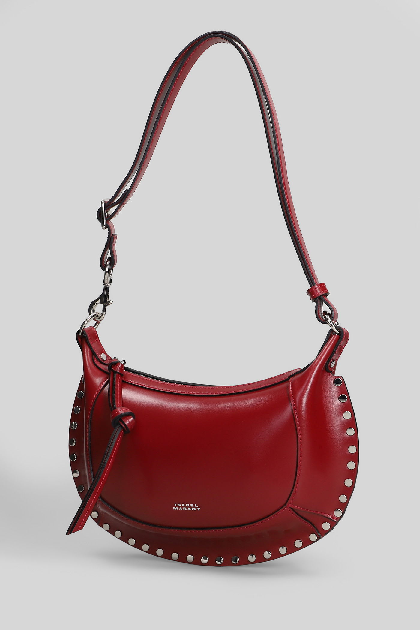 Isabel Marant Oskan Moon Shoulder Bag In Red Leather In Red