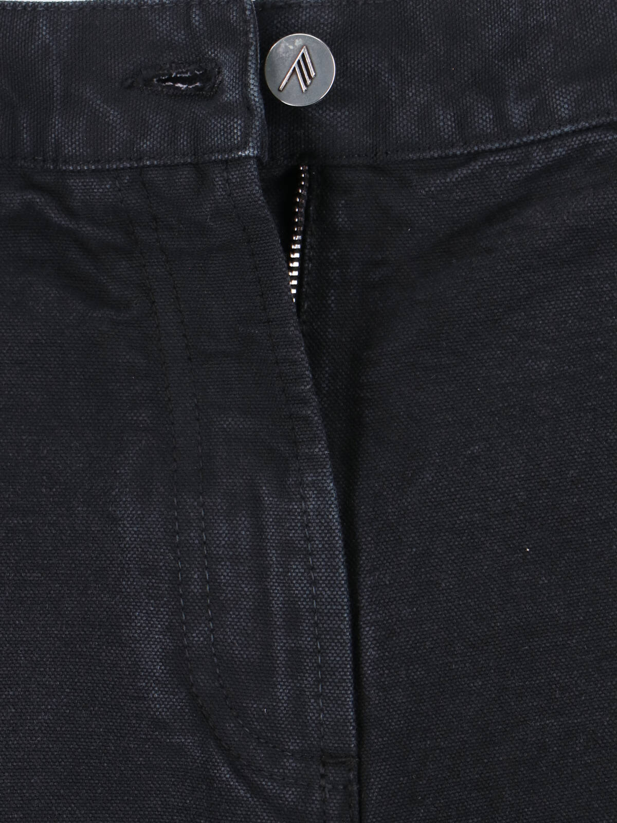 Attico Wide-leg Denim Trousers With Cut Out Detail In Black