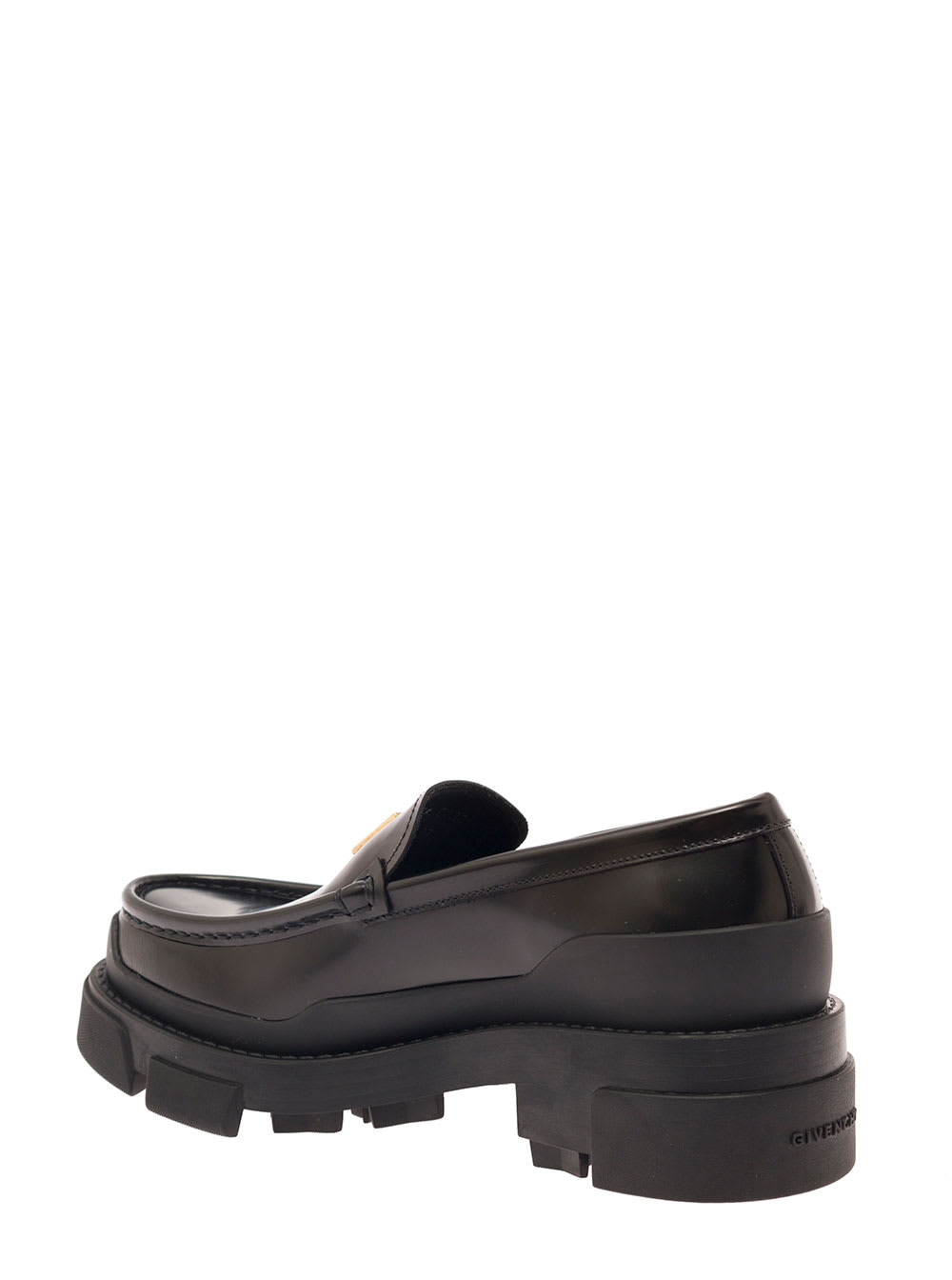 Shop Givenchy Terra Black Loafers With 4g Logo In Leather Woman