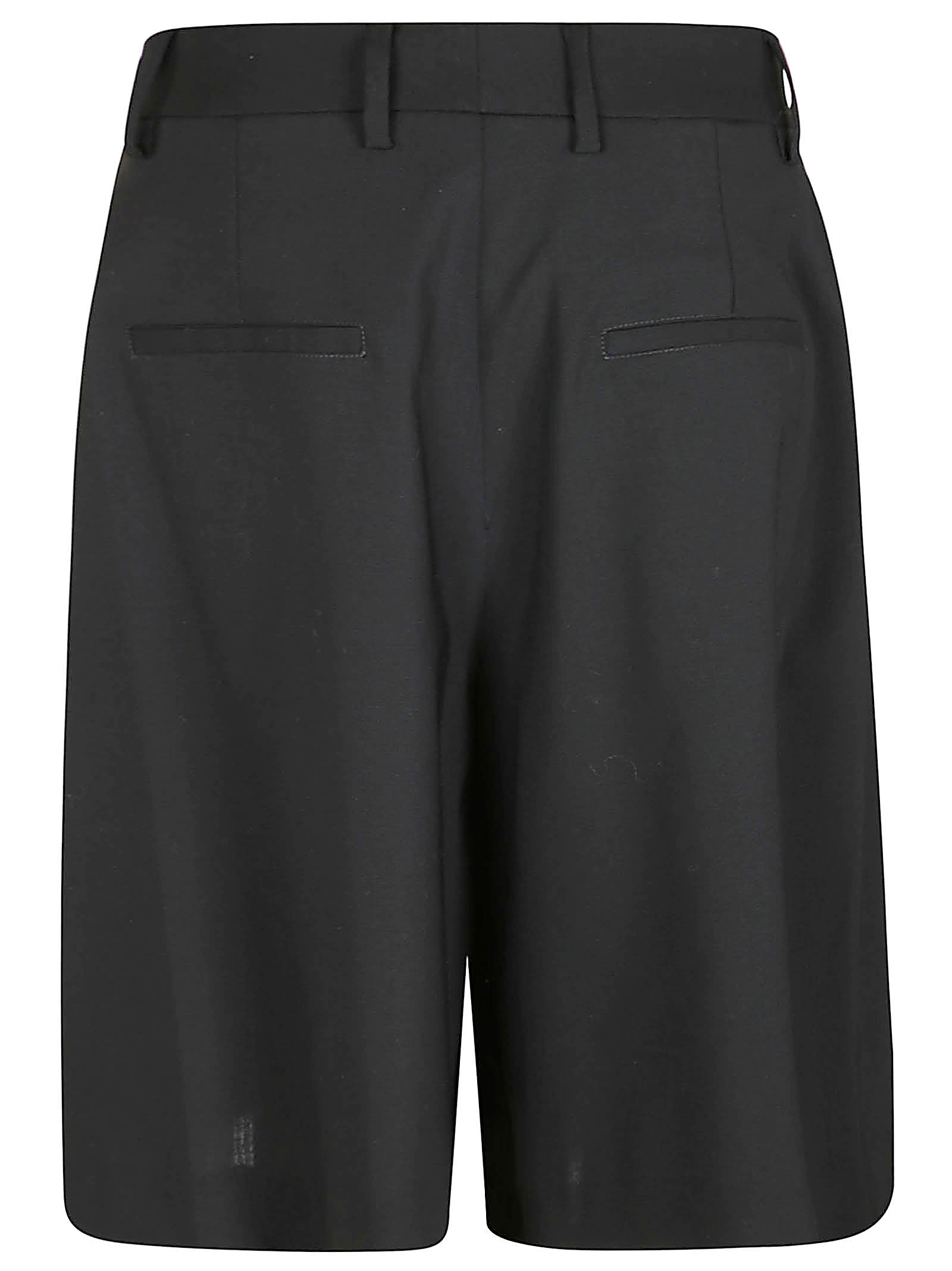 Shop Maison Flaneur Wide Leg Plain Trouser Shorts In Black