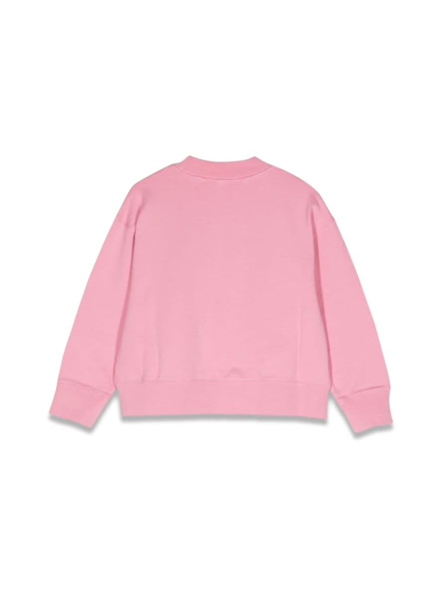 Palm Angels Pa Flames Regular Crewneck In Pink