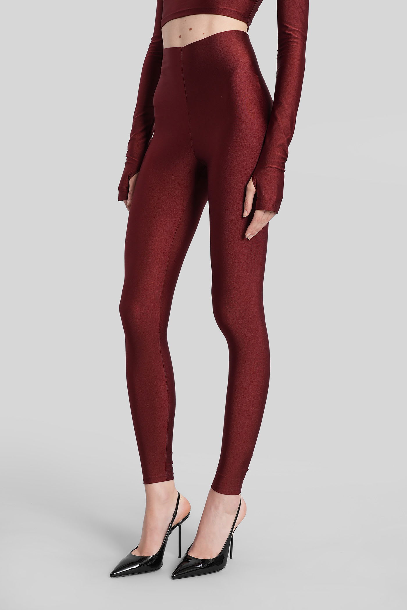 The Andamane Holly 80 S Leggings In Bordeaux Polyamide In Burgundy