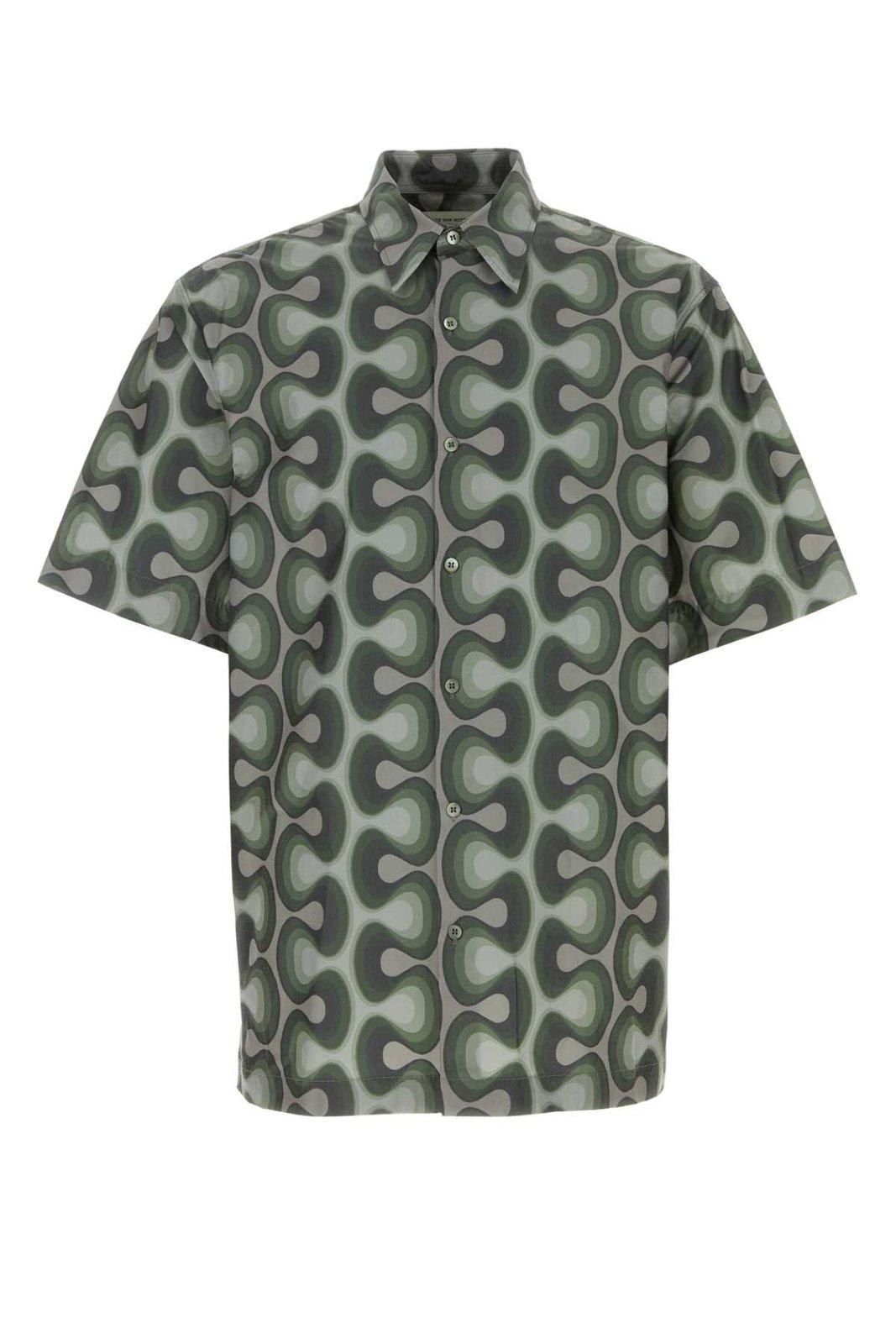Short-sleeved Geometric Printed Shirt