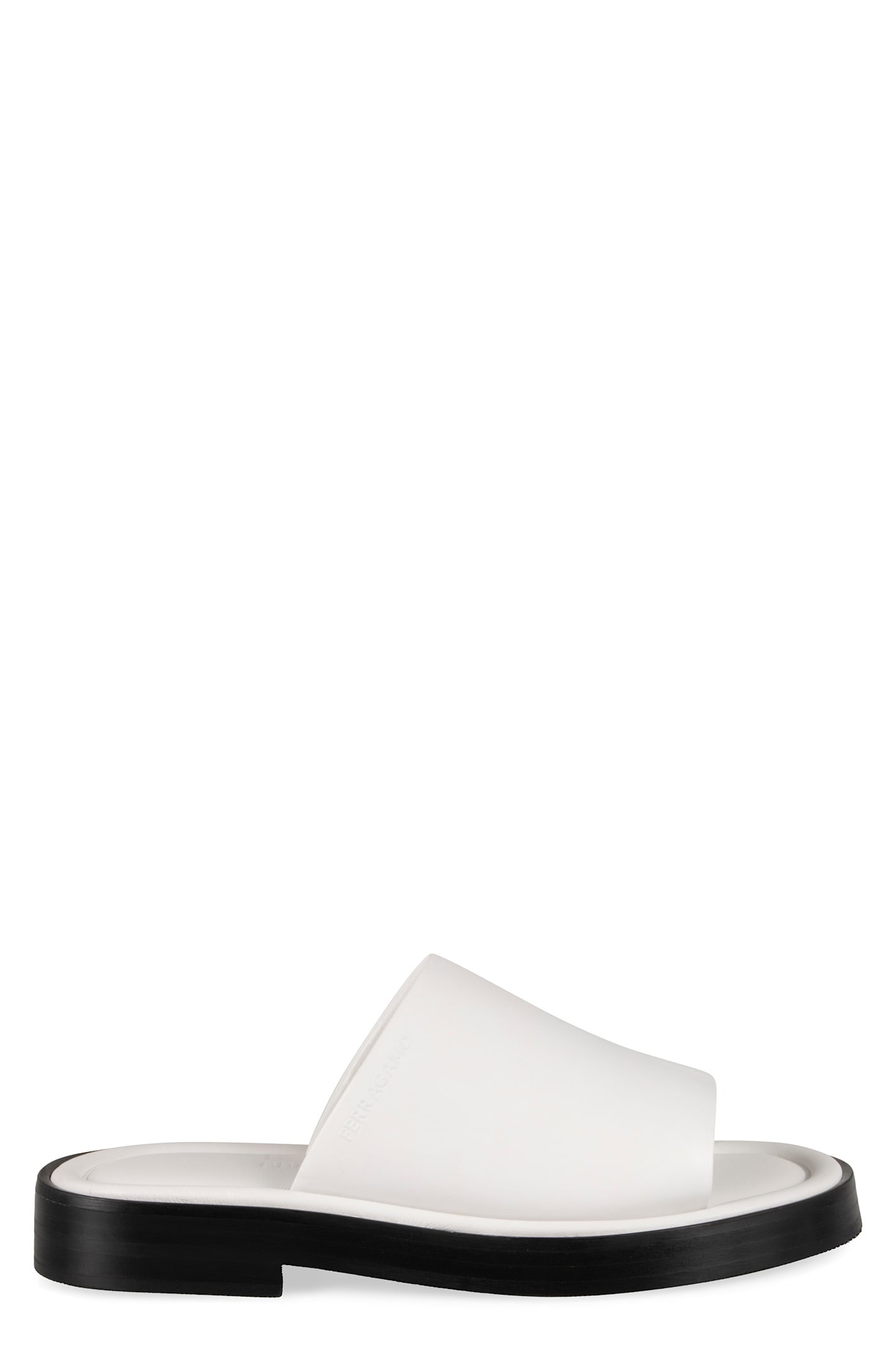 Ferragamo Open-toe Slip-on Slides In White