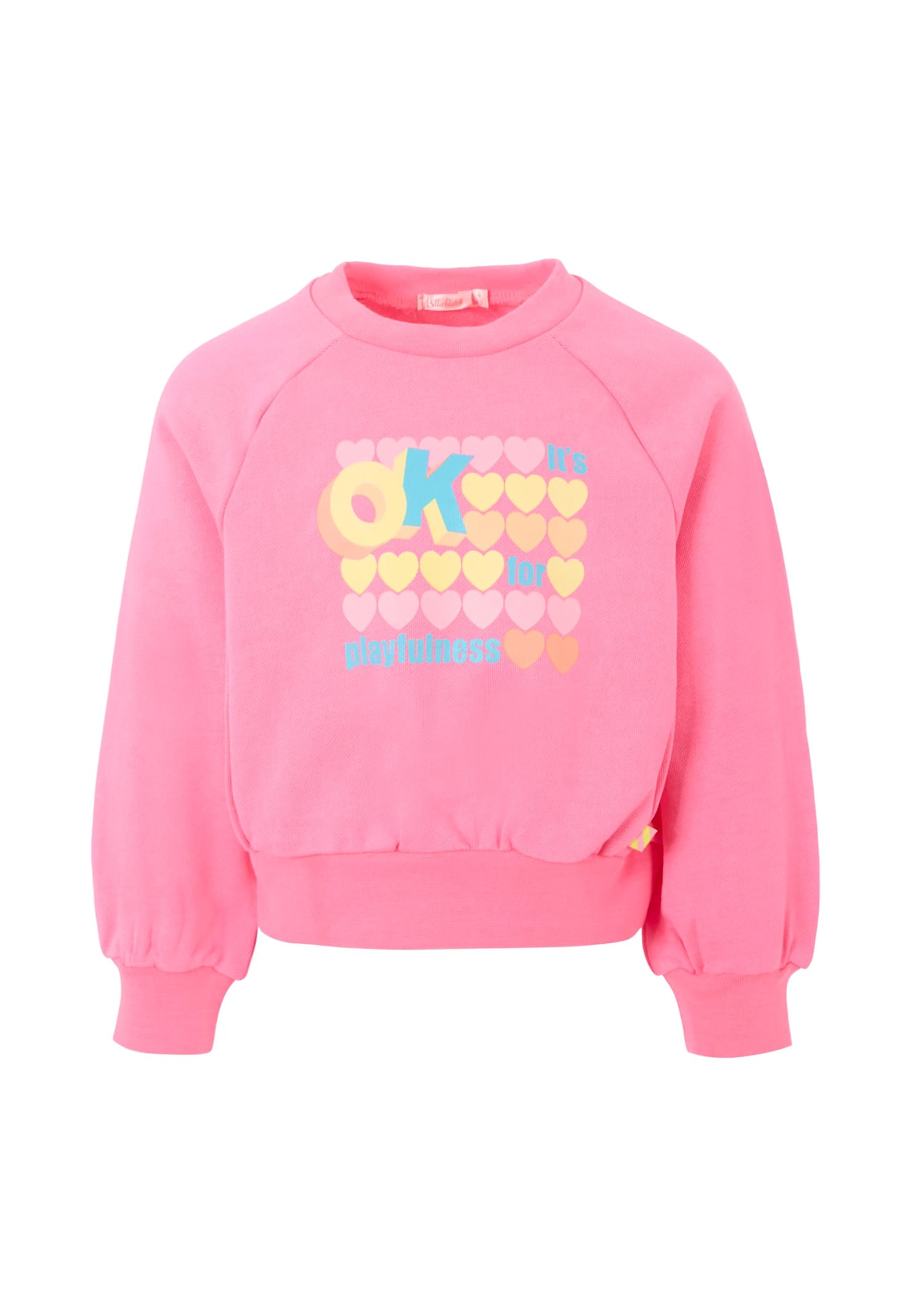 Billieblush Pink Sweatshirt For Girl With Hearts In Pink
