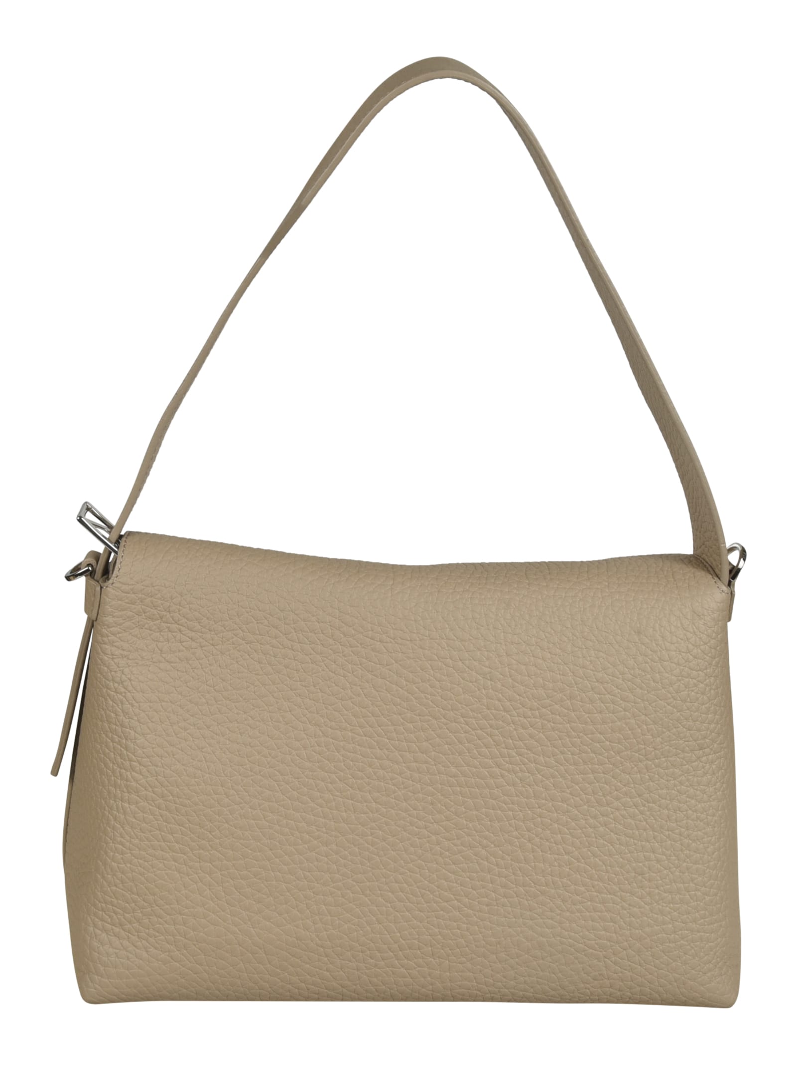 Shop Orciani Logo Flap Shoulder Bag In Conchiglia