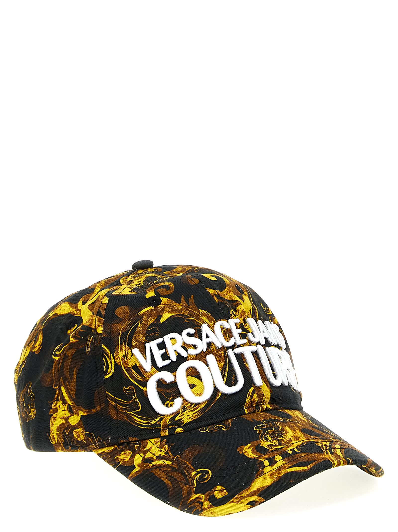Shop Versace Jeans Couture Logo Embroidery Baseball Cap In Multicolor