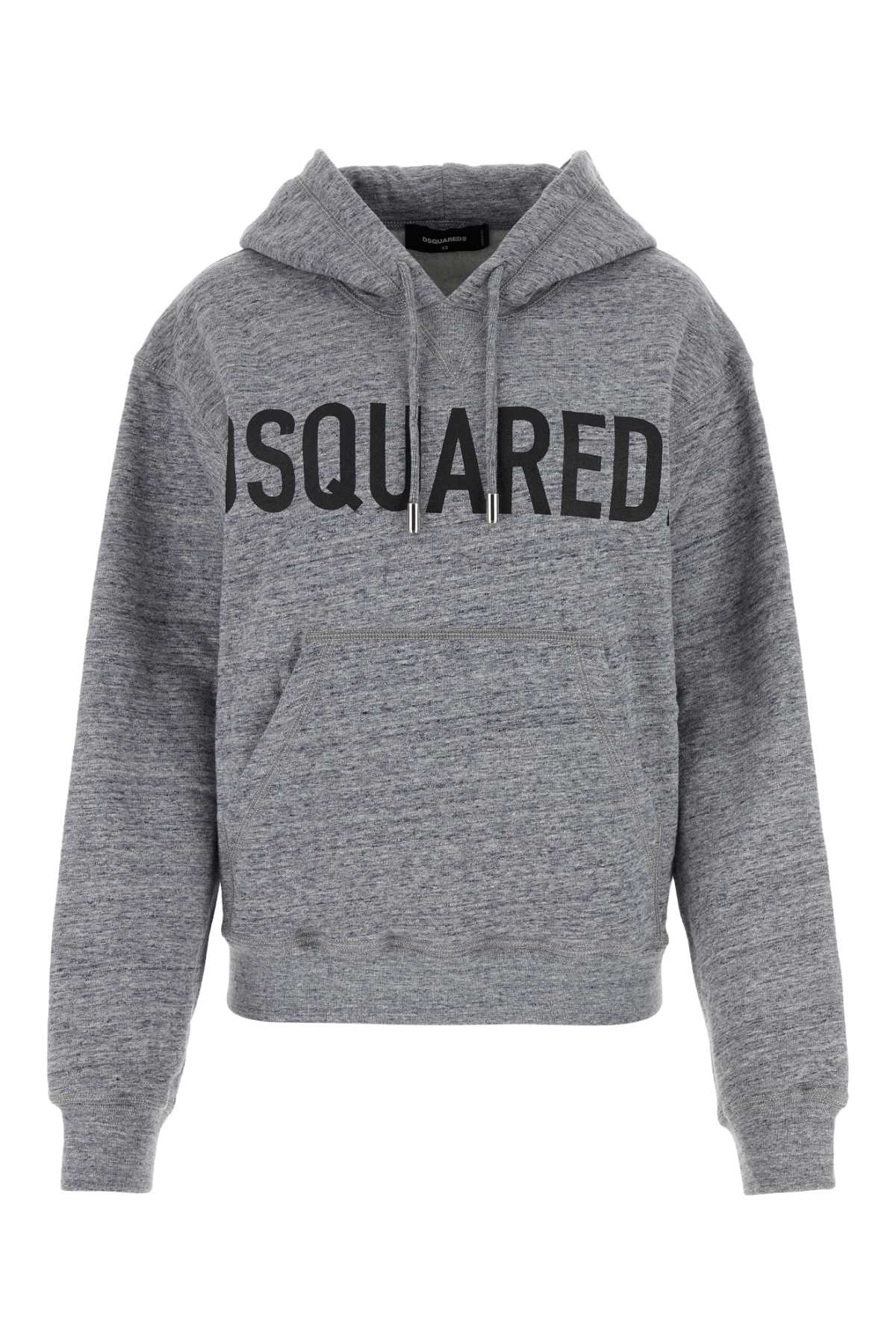 Shop Dsquared2 Melange Grey Cotton Sweatshirt