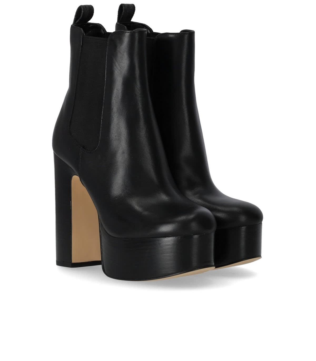 Shop Michael Kors Natasha Black Leather Boots In Nero