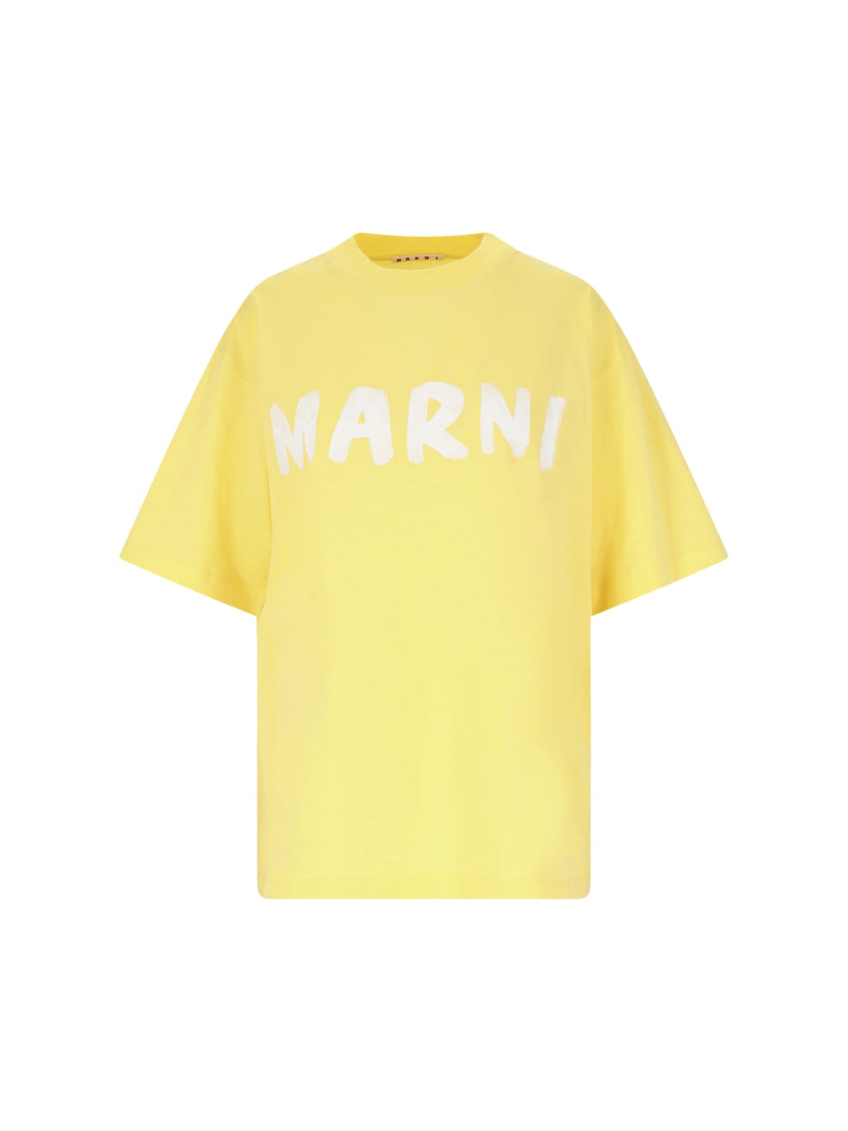 Shop Marni Logo T-shirt In Yellow