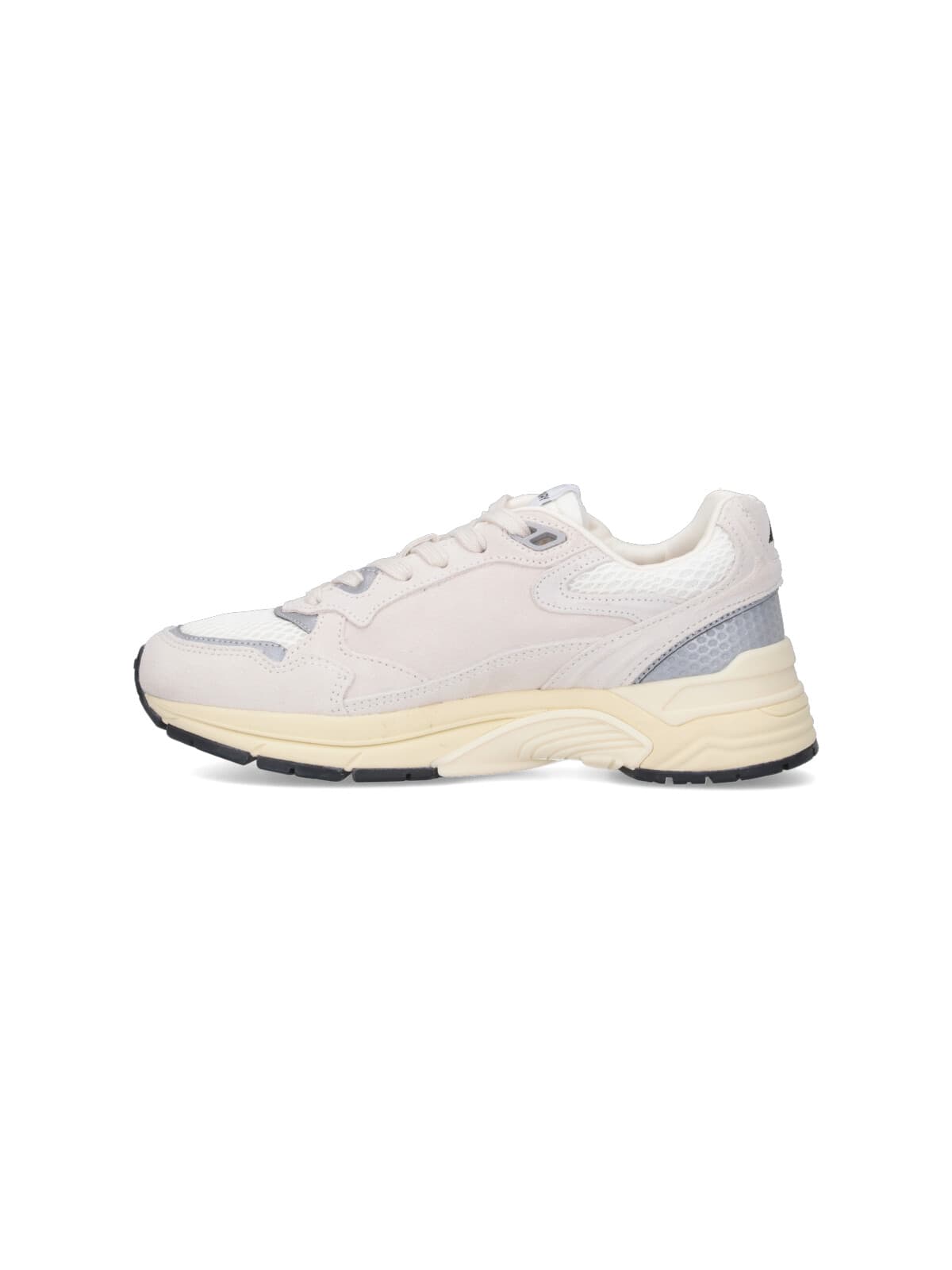 Autry Hyperway Mesh And Metallic Leather-trimmed Suede Sneakers In White